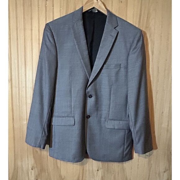 Jos A Bank Men's 40R Gray 2 Button Suit Coat Slim Fit 100% Wool - Picture 1 of 7